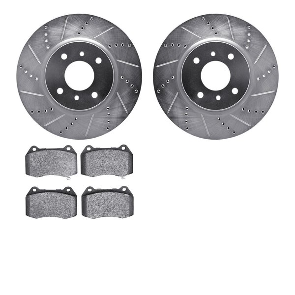 Dynamic Friction Co 7502-67051, Rotors-Drilled and Slotted-Silver with 5000 Advanced Brake Pads, Zinc Coated 7502-67051